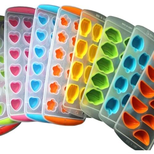 Ice Cube Tray Silicone Heart Shape 11 Grid / 18 Grid Creative Ice Maker Non-Stick Suitable Ice Cube Mold Home Making Ice Cubes