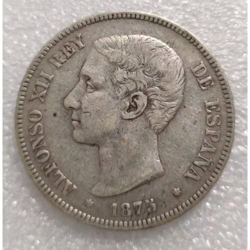 Spain 5 Peseta Youth Alfonso Old 100% Real Silver Original Coins Collectible Coin Europe