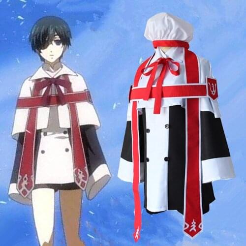 Anime Black Bulter Kuroshitsuji Ciel Phantomhive Church Uniform Outfit Cosplay Costume Formal Dress