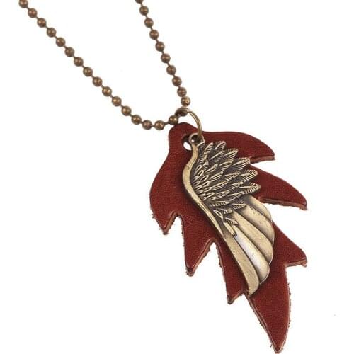 Leather Necklaces And Pendants Angel Wings Indiana Style Ethnic Jewelry vintage-accessories collares etnicos