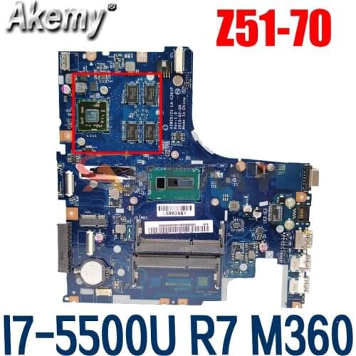 Laptop motherboard For LENOVO LA-C281P Ideapad Z51-70 I7-5500U R7 M360 MMainboard 5B20J23786 SR23W 216-0864018