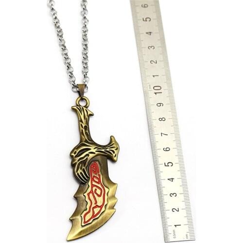 Metal Game God Of War Necklace OLYMPUS KRATOS Metal Link Chain Kids Gift Chaveiro Necklace & Pendants Jewelry Leviathan Axe