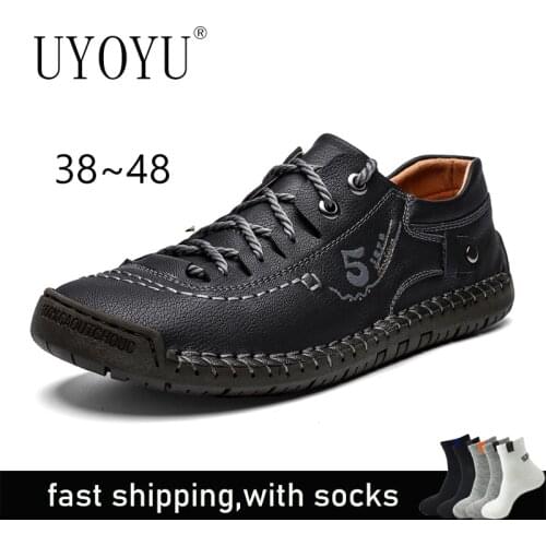 Comfortable New Arrival Men Cowhide Genuine Leather Black Casual Shoes Loafers Mens Moccasins 48 Driving Italian Designer Shoes