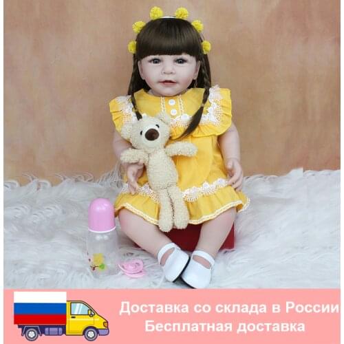 55 CM Soft Silicone Reborn Baby Doll Toy For Girl Like Real Cloth Body Realistic 22 Inch Princess Toddler Dress Up Bebe Gift