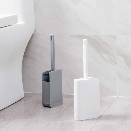 OTHERHOUSE Narrow Toilet Brush Set Scrubber Cleaning Brush And Holder Bathroom Hotel Lavatory Cleaning Tools Corner Brush Soft