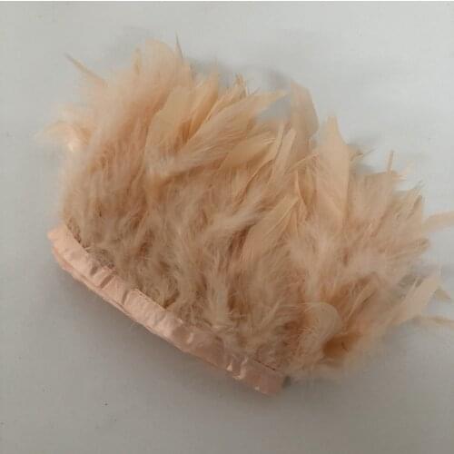 Wholesale 4-10 Meter Champagne Marabou feather ribbon 15-20cm DIY trimming clothing hat belt cock feather cloth with decoration