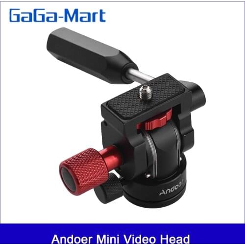 Professional Mini Phone Video Tripod Head Video Tripod Action Fluid Drag Pan Head with 1/4" Screw Mount for Phone Photography