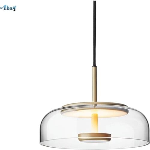 Nordic Luxury Glass Shade Single Head Pendant Lights Restaurant Design Minimalist Bedroom Bedside Modern Hanging Lamps Fixtures