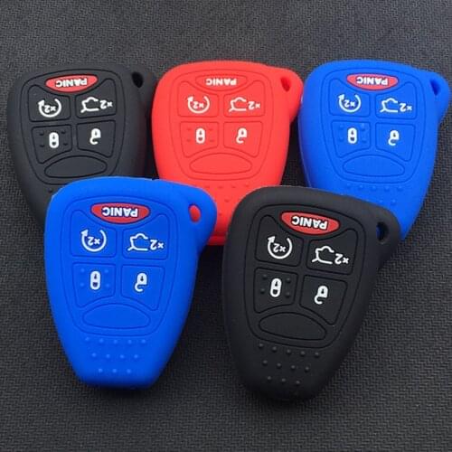 Silicon key fob cover case protect skin set for jeep wrangler cherokee Chrysler 300 Town Liberty Pacifica Sebring Aspen Magnum