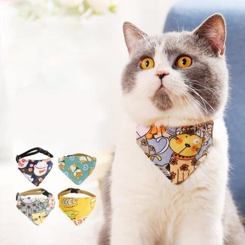 Dog Saliva Scarf Bandana Collar Neckerchief Triangle Adjustable Washable Dog Cat Bib Cute Cartoon Animal Pattern Pet Supplies