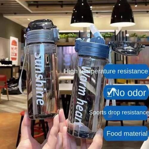 Sports Water Cups, Plastic Cups with Bounce Lids, Drop-resistant Outdoor Water Cups, Portable Creative Space Cups Water Bottles
