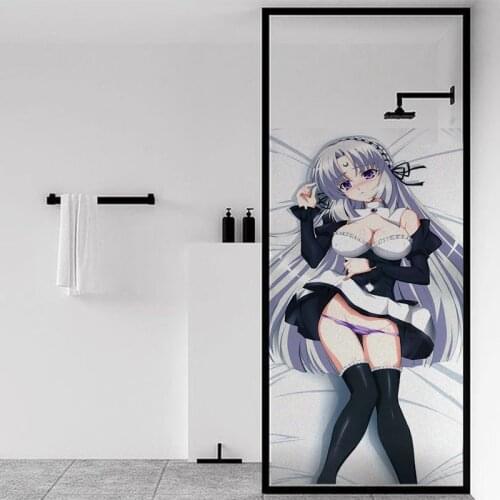 Static Cling Film bathroom window film glass doors cellophane toilet Window paper Glass Sticker Anime Print Customed