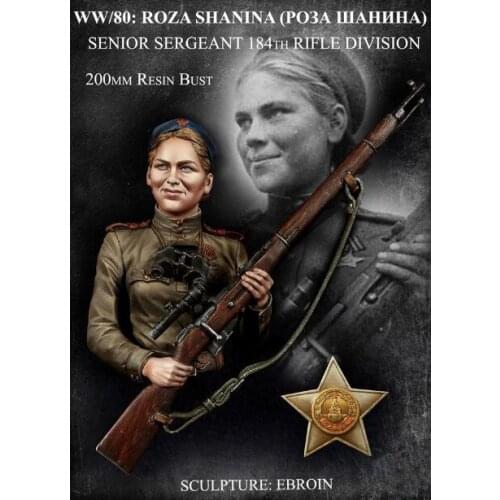 1/10 Scale Resin Bust WW2 Soviet Female Sniper (not including the base) Miniatures WWII Unpainted Resin Model Kit Figure