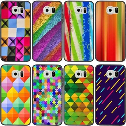 Texture Colorful Shape For Samsung Galaxy S30 S21 S20 Fe S10 S10E S9 S8 S7 S6 Edge Lite Plus Ultra Soft Phone Bags Shell Mens