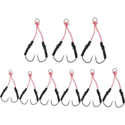Jigging Assist Hooks Fishhooks with Solid Welding Ring for Boat Fishing, Big Game, Deep Sea Fishing