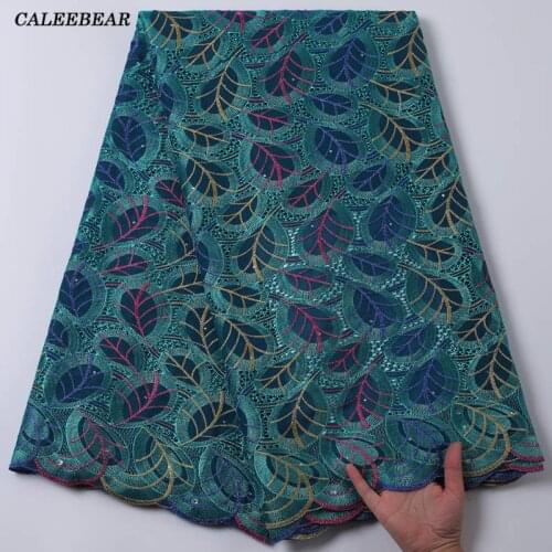 Green Cotton Design Swiss Voile Lace In Switzerland African Dry Lace Fabric 5 Yards High Quality Nigerian Lace For Wedding S2203