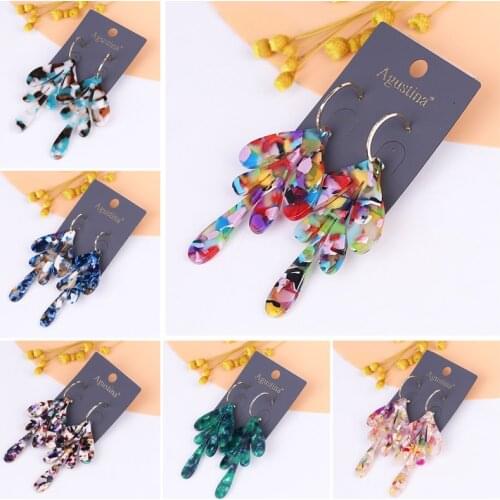 Acrylic earrings for women 2021 korea handmade geometric bohemian vintage popular earrings