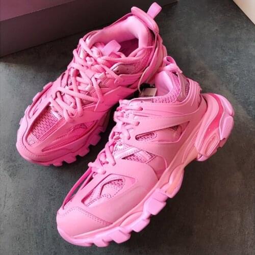 Platform Sneakers 2020 Casual Zapatillas Mujer Pink Luxury Women Shoes Lace-up Trainers Shoes Thick Sole Vulcanize Shoes Woman