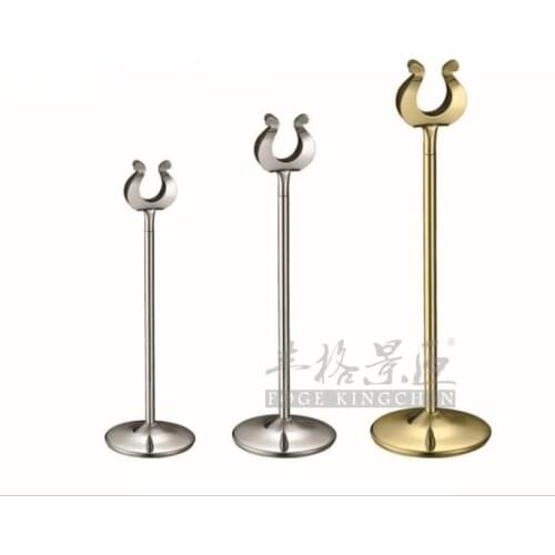Gold silver Ushape wedding table card holders table number holder table signs decoration stainless 10-30cm table card stands