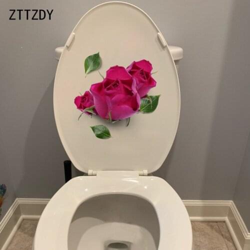 ZTTZDY 22.2*24CM Bright Roses Fashion Modern Art Home Room Wall Decals Toilet Seat Stickers T2-0279