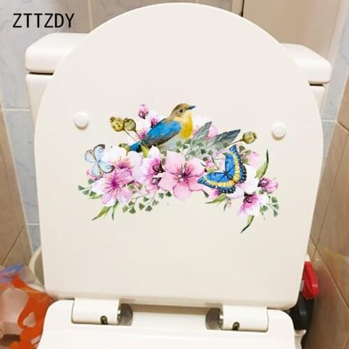 ZTTZDY 25.8×16.1CM Painted Flower Clusters Living Room Wall Sticker Art Bathroom Toilet Decals T2-1443