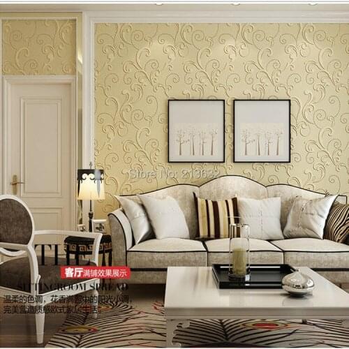 ZXqz 151 Europe Elegant Acanthus Leaf Non-woven Wallpaper Wall Decor Simple Wallpapers Papel de Parede Bedroom Living Room Best