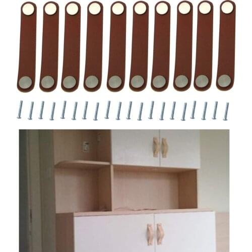 10 Pieces Leather Door Handle Tire Luggage Cabinet Material Replacement Parts