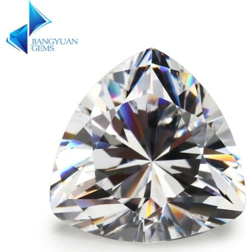 3x3~12x12mm Trillion Shape 5A White CZ Stone Synthetic Gems Brilliant Cut Cubic Zirconia For Jewelry