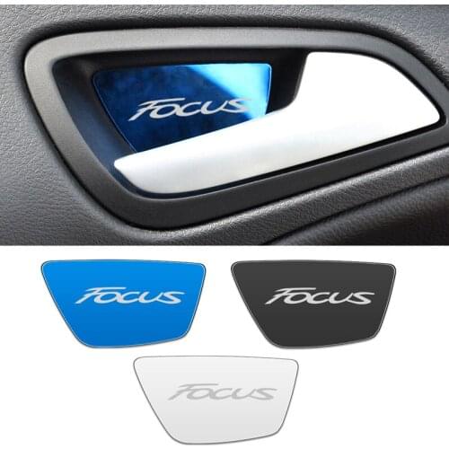 4pcs stainless steel car interior door handle ornament sticker for Ford Focus 2012-2018 Accessories Car Styling