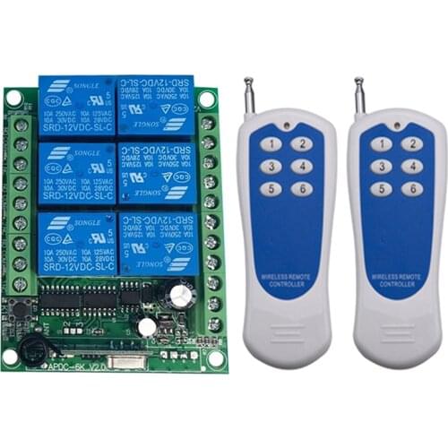 500m DC 12V 24V 6CH 6 CH Channel Wireless Remote Control Controller Radio Switch Transmitter Receiver 315 / 433 MHz