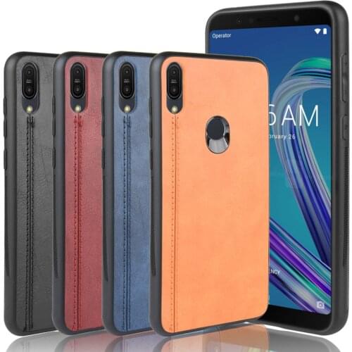 For Asus Zenfone Max Pro (M1) ZB601KL Case Suture Soft Edge PU Leather Hard Phone Cover For Asus ZB602KL X00TD Case 5.99"