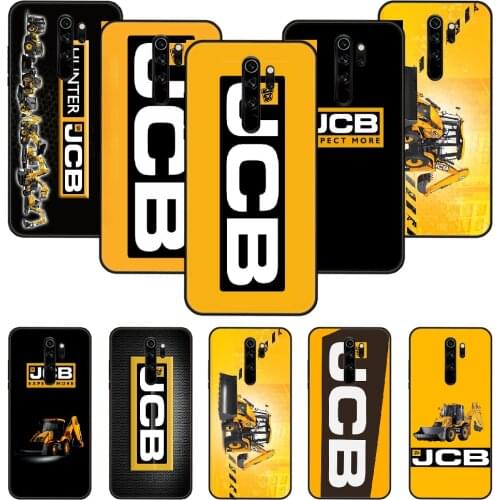 Phone Case For Xiaomi Redmi Note 8 8T 7 7A 9 9S 8A 4 5 Pro Black Cover Waterproof Silicone Shell Trend Etui Cool JCB excavator