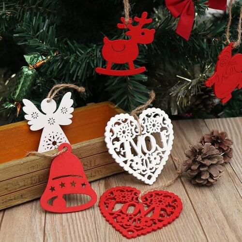 Wooden Christmas tree Hanging pendant New Year Ornaments For Christmas Festival Party Decorations Kids Gift