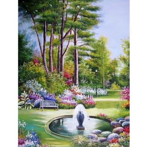 For Embroidery Thomas Scenery Secret Garden Needlework 14CT White Canvas Unprinted DIY Cross Stitch Kits Handmade Arts Decor