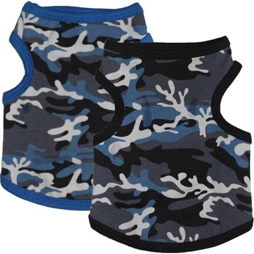 Pet Dog Shirt Clothes Summer Camouflage Two-tone Vest Pet Clothes Comfortable T-shirt Suitable For Small Dog Chihuahuas