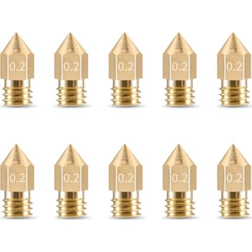 10Pcs/Lot 3D Printer Brass Extruder Nozzle Extruder Print Head 3D Printer Nozzles Extruder for 1.75mm MK8 Makerbot