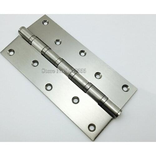 Hot 2PCS 8" Stainless steel Wooden Door Hinge 10 Holes Heavy Duty Hinges Mute Door Project Auxiliar Hardware With Screws K151