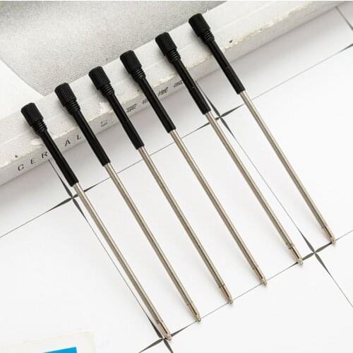 20 pcs/lot Metal Ballpoint Pen Refills 9CM Black Ink Medium Roller Ball Pens Refill School Office Stationery Gifts Supplies