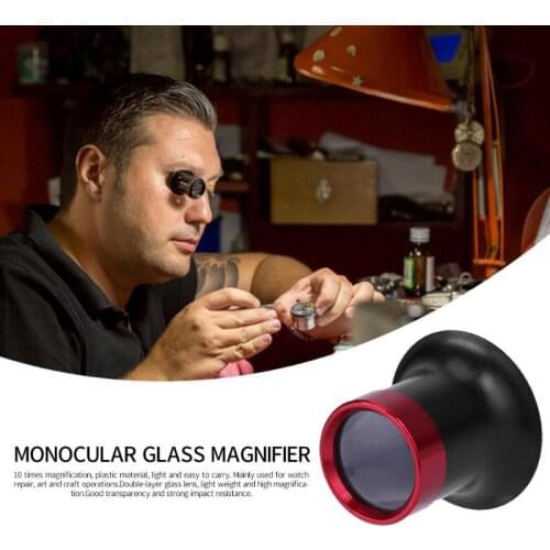 10X Metal Monocular Glass Magnifier Watch Jewelry Repair Tools Loupe Lens Professional Eye Optical Loop Magnifying Tool