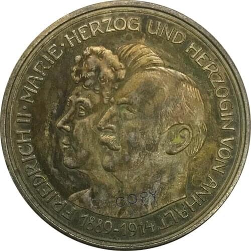 1914 Germany 5 Mark Cupronickel Plated Silver Copy Coin