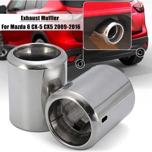 2Pcs Chrome Exhaust Muffler Tip For Mazda 6 CX-5 CX5 2009-2016 End Trim Stainless Steel Tail Pipe