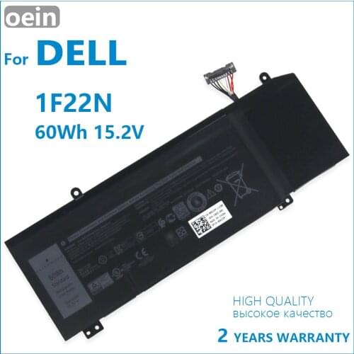 Oein Genuine 1F22N 11.4V 90WH XRGXX Laptop Battery for DELL ALIENWARE 2018 orion M15 P82F G5 5590 G7 7590 06YV0V 0JJPFK 15.2V
