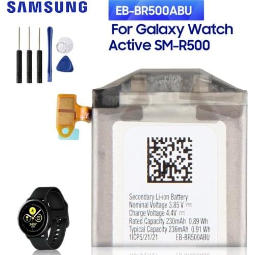 SAMSUNG Original Replacement Watch Battery EB-BR500ABU For Samsung Galaxy Watch Active SM-R500 236mAh With Tools