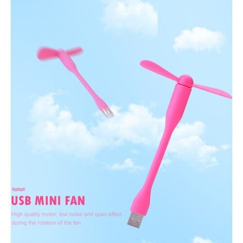 Portable Flexible Mini USB Fan Low Power Bendable for Mobile Power Bank/PC/Laptop/Notebook/Charger Summer Travel Cooler Gadgets