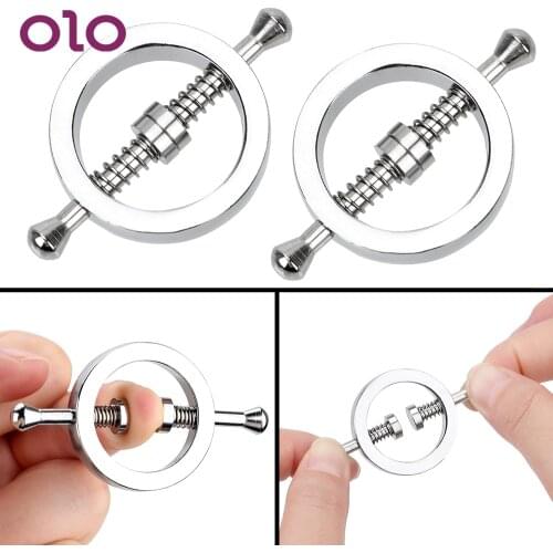 OLO Sex Slave Restraints Adjustable Nipple Stimulator Torture Play Clamps Sex Toys for Couple Adult Games Metal Nipple Clips