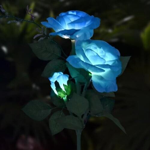 LED Solar Garden Lights Lamp For Garden Decoration Color Flickering 3LED ROSE Outdoor Light Waterproof Led Solar Powered Lamp