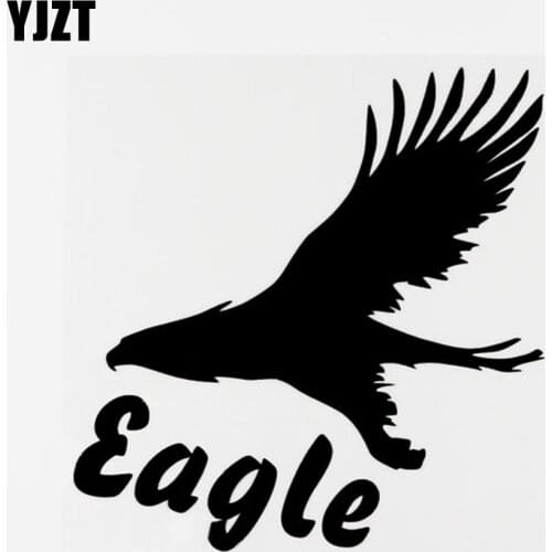 YJZT 16.3CM×15.7CM Motorcycle Decal Animal Eagle Vinyl Car Sticker Black/Silver 8C-0398