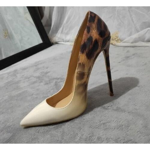 Moraima Snc Newest Sexy Pointed Toe Stiletto Heels Woman Slip on Leopard Printed High Heel Shoes Mixed Colors Party Dress Heels