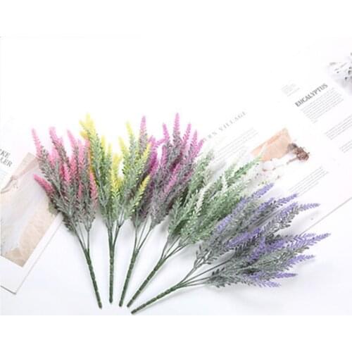 1pcs/bundle Artificial Plants Lavender Wheat Ears Flower Wedding Party Decoration Home Garden DIY Wreath Fake Flowers Supplies