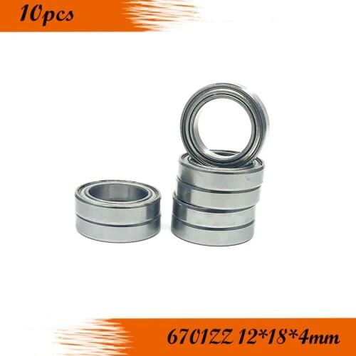 10pcs 6701ZZ Bearing ABEC-1 12x18x4 mm Thin wall section 6701 ZZ Ball Bearings 61701ZZ 6701Z
